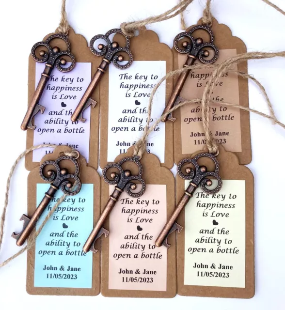 Personalised Key Bottle Opener Wedding Favour vintage weddings guests favour