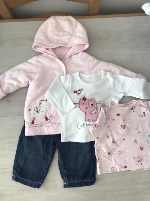M&S Baby Girl Clothes Bundle inc.Jeans, Jacket &2 Tops aged 3-6 months (gp36)