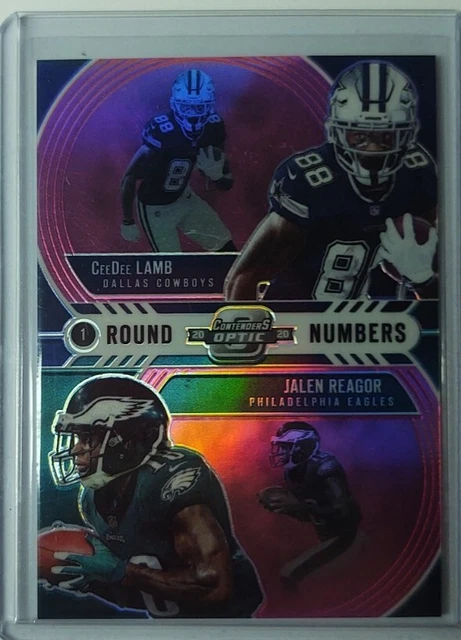 Free Ship! 2020 Contenders Optic Pink CEEDEE LAMB /JALEN REAGOR Round #’s /75 RC
