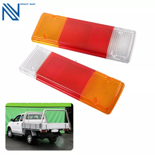 PAIR Tail Light LENS for Toyota Hilux Landcruiser 75-79 Series Tray Ute  05-11