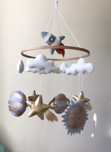 Space Baby Mobile, Space Crib Mobile, Space Nursery. Baby Shower Gift.