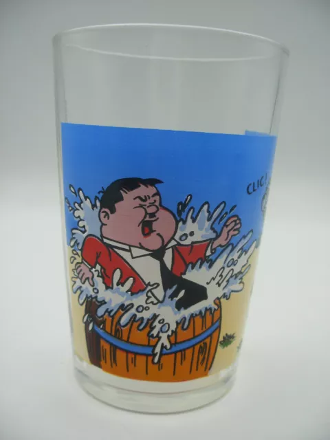 ORTF Amora 1973 verre à moutarde French Drinking Glass LAUREL et HARDY