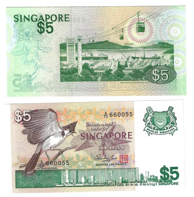 5 Dollars ND(1976) Singapore Banknote # 10