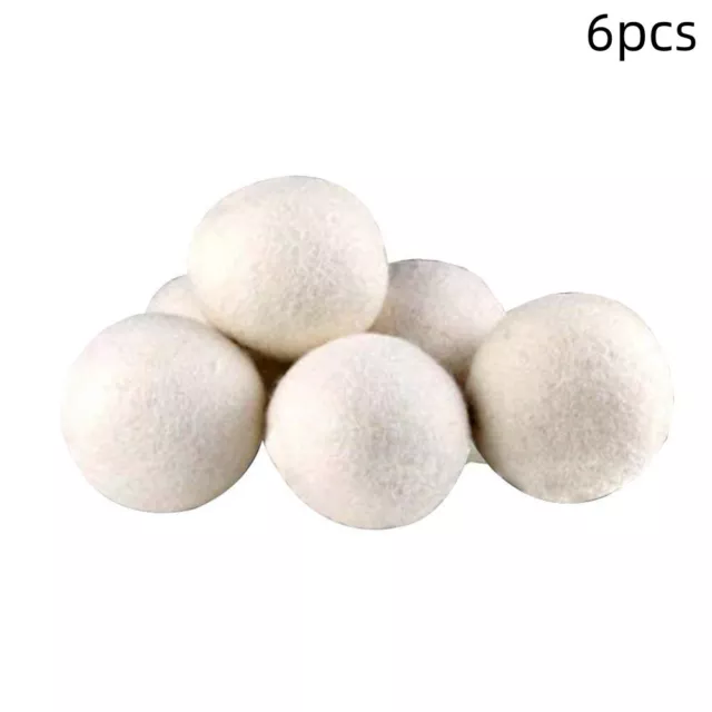 6PCS White Wool Dryer Balls Laundry Cleaning Ball Natural Fabric Softener 7cm