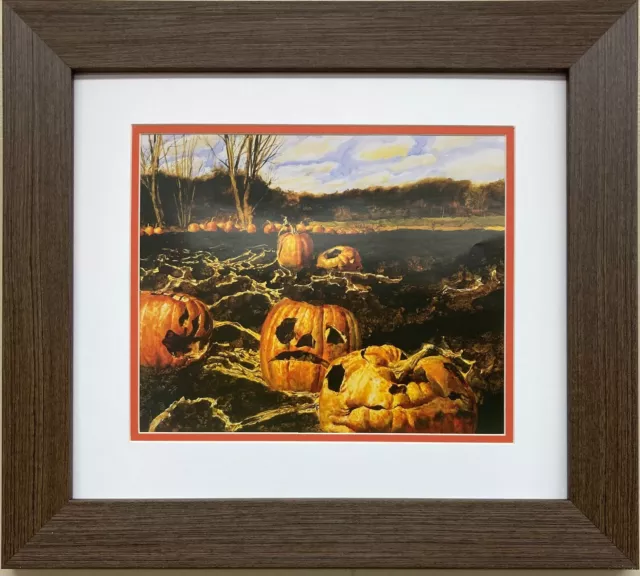 Jamie Wyeth "Warm Halloween" CUSTOM FRAMED Art Andrew Americana Pumpkin Patch
