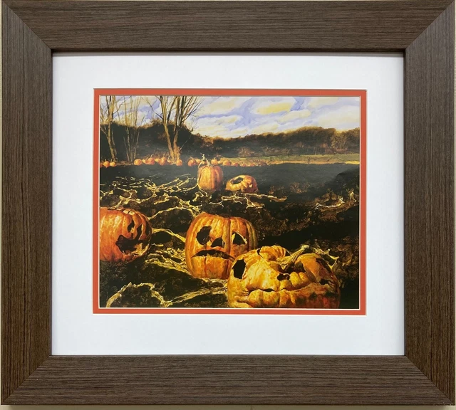 Jamie Wyeth "Warm Halloween" CUSTOM FRAMED Art Andrew Americana Pumpkin Patch