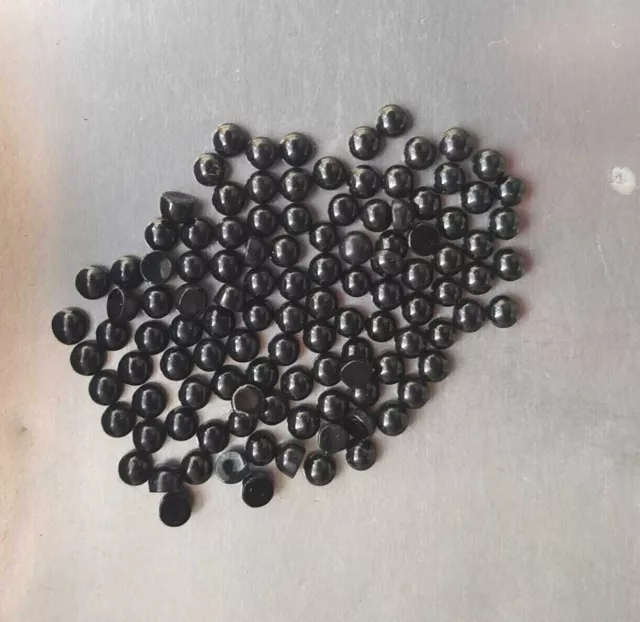 3 MM Natural Black Onyx Round Shape Loose Gemstone Flatback Cabochon Wholesale