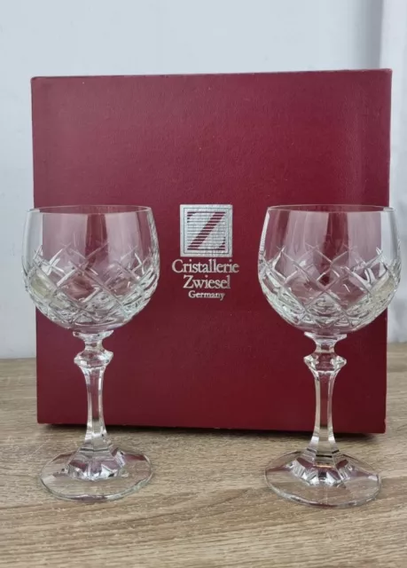 Vintage Crystal  Glasses- Set Of 2  Cristallerie Zwiesel- Original Box.