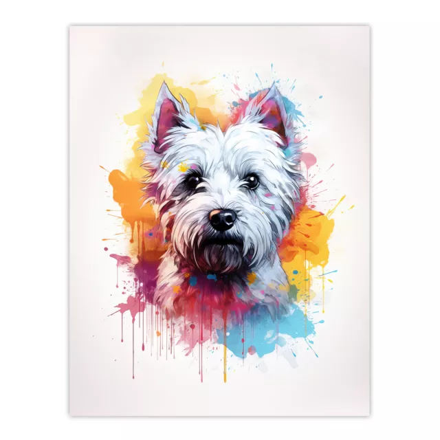 West Highland Terrier Lovers Gift Watercolour Pet Portrait Wall Art Poster Print