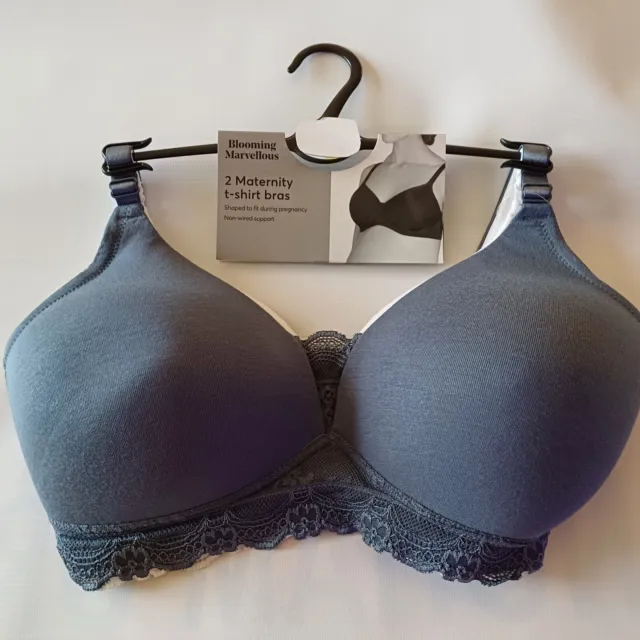 Pack of 2 Mothercare Blooming Marvellous Maternity T Shirt  Bras 34 - 38 C - E