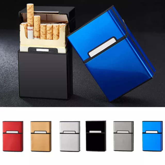 2pcs/set Metal Cigarette Case Aluminum Tobacco Holder Storage Container Box Gift