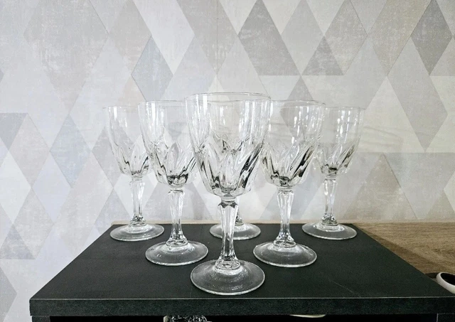 Service De 6 Verres à Eau VMC REIMS – Modèle Château, 25 Cl, Art Déco