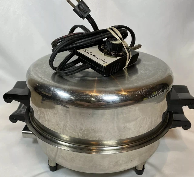Vintage Saladmaster SS Electric Skillet 11” No 17815 Dome Lid Power Cord Works Vintage Saladmaster SS Electric Skillet 11” No 17815 Dome Lid Power Cord Works