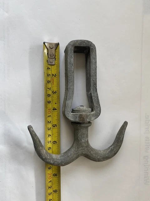 Large Antique Industrial Steel Hooks Brackets Architectural , Railway Salvage
