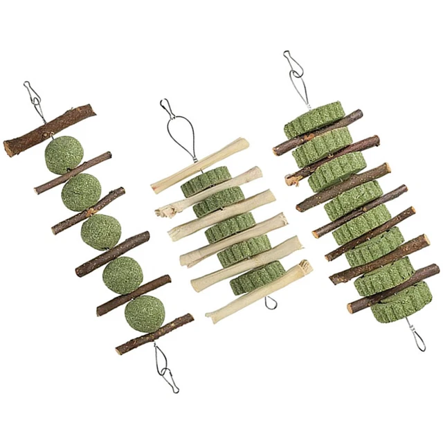 3pcs Kaninchen kauen Spielzeug Hamster Zahnen Spielzeuge Hase Kauthings Haustier