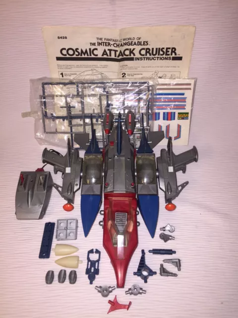 RARE VTG (Loose, Near Comp) 1987 M&D Toys Interchangeables Cosmic Attack Cruiser