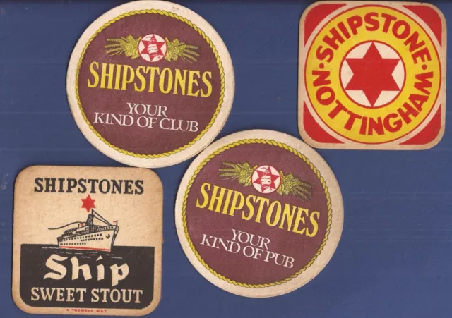 Shipstones Brewery (Nottingham) - vier (4) Biermatten - 1980er