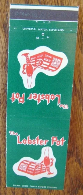 Animal - Lobster Matchbook Matchcover: Lobster Pot (South Euclid, Ohio) -F1
