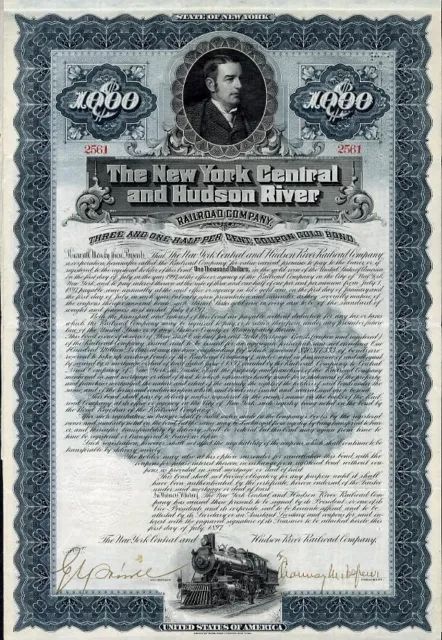 1897 New York Central & Hudson River RR Bond Certificate