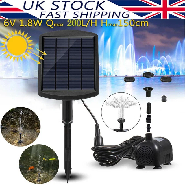 SOLAR PANEL POWERED Water Feature Pump Garden Pool Pond Aquarium