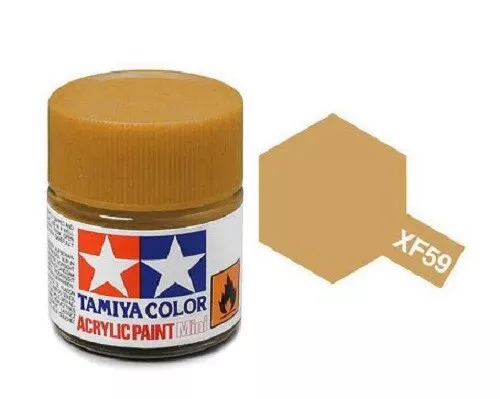 TAMIYA COLOR ACRYLIC PAINT MINI - XF-59 DESERT YELLOW 10ml - NUOVO