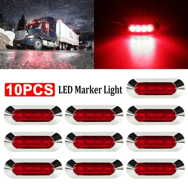 Red 4 LED Side Marker Light Clearance for Camper Trailer Truck Lamp 12V-24V