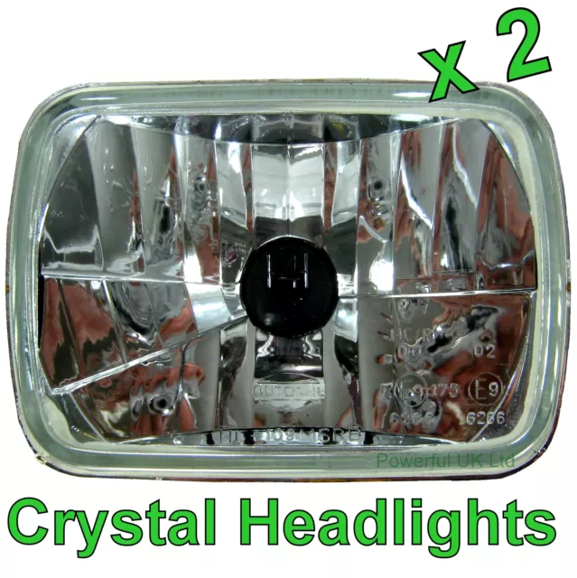 Pair of Halogen Crystal H4 Headlamps for Toyota Hilux Mk3 RHD Pickup headlights