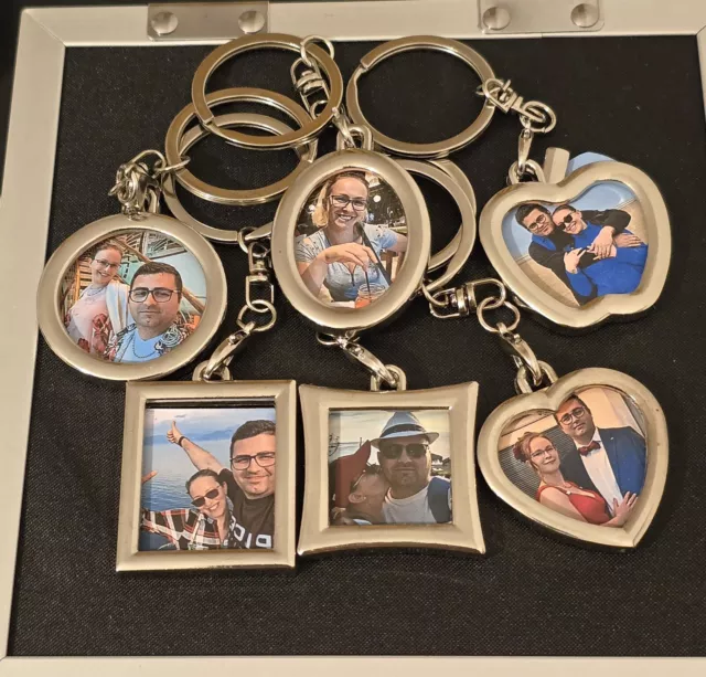 Custom Printed Metal Key Ring Personalised Keyrings Family Photo Logo Kids Pet