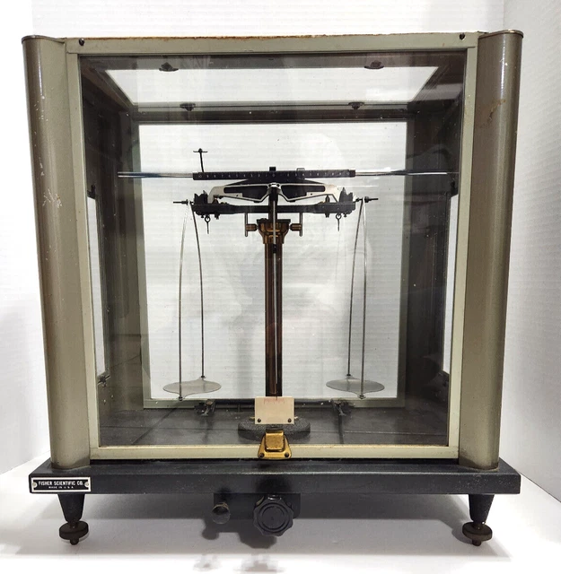 VINTAGE BALANCE SCALE Glass Fisher Scientific Company Elmer And Amend