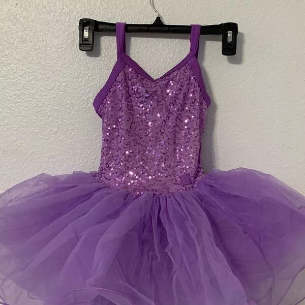 Weissman Dance Costume Child Size: Small  NWT Purple Sequin and Tulle