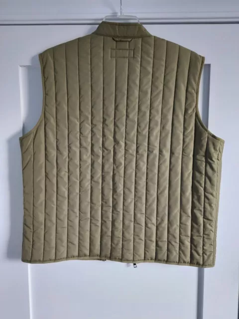 michael kors mens green quilted zip front vest size XL 3