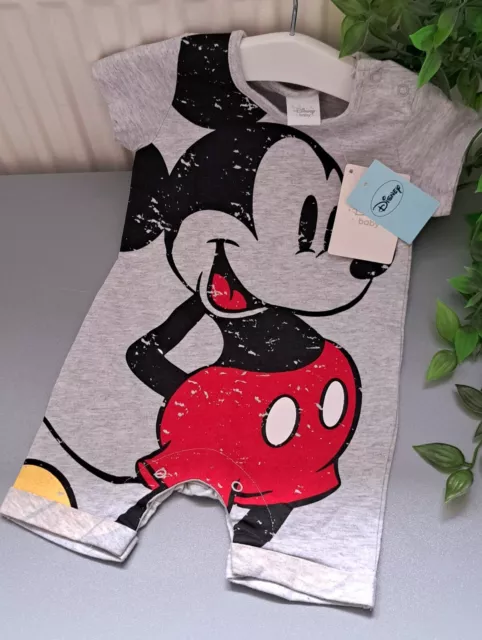 Baby Boy 0-3 Months BNWT Matalan Disney Mickey Mouse Supersoft Romper