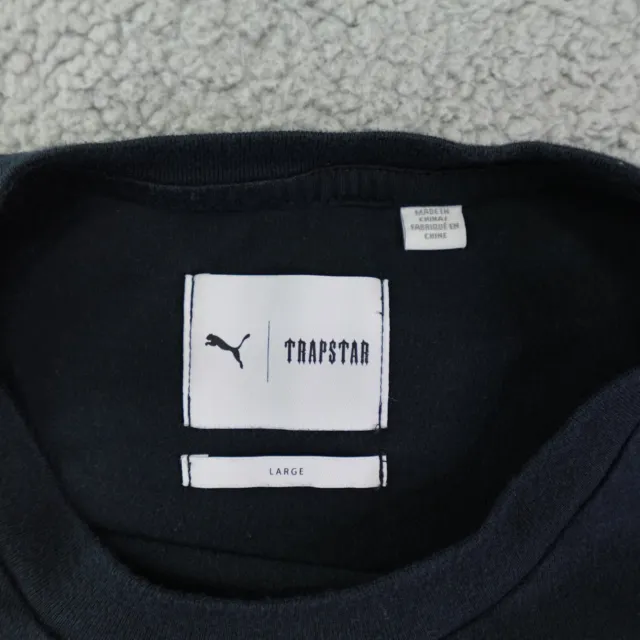Trapstar X Puma Shirt Mens Large Black Reflective Graphic Short Sleeve Track Tee 3