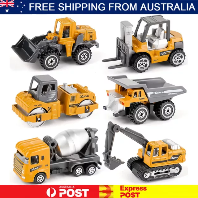 6PCS Mini Engineering Construction Truck Excavator Digger Vehicle Car Toy Kids