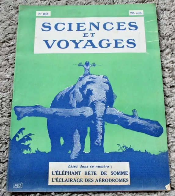 Ancienne revue SCIENCES ET VOYAGES N°59  14 octobre 1920 2ème année ! RARE !