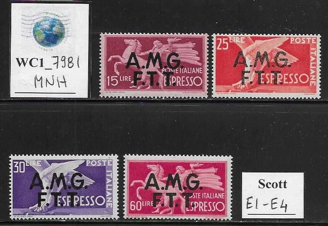 WC1_7981. TRIESTE FTT. 1947 DEMOCRATICA espresso set. Scott E1-E4. MNH