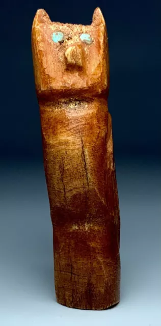 Finest 19th Century Native Isleta Pueblo Carved Deer Antler Owl Fetish / Effigy