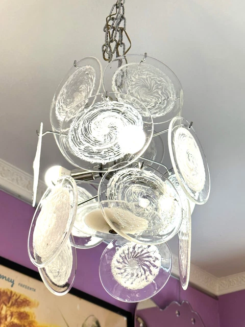 LAMPADA LAMPADARIO vetro A DISCHI 1960 vintage Vistosi LAMPADA LAMPADARIO vetro A DISCHI 1960 vintage Vistosi