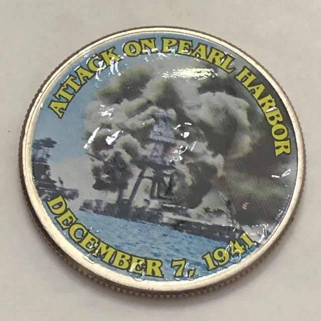 Colorized Kennedy half dollar.ATTACK ON PEARL HARBOR DECEMBER 7, 1941 #45