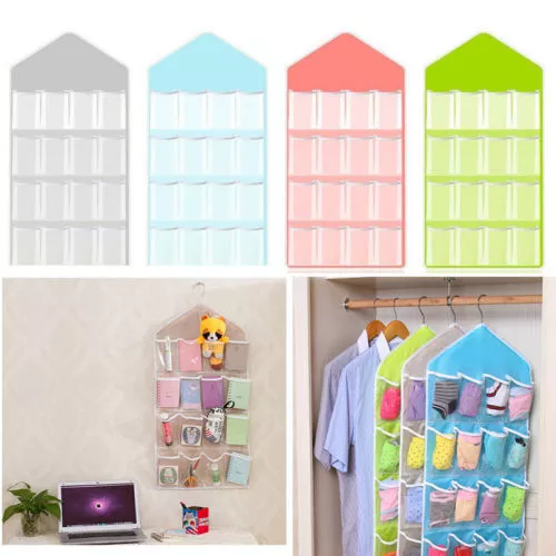 16 Pockets Door Wardrobe Hanging Organizer Bag Shoe Rack Hanger Closet Storage 3