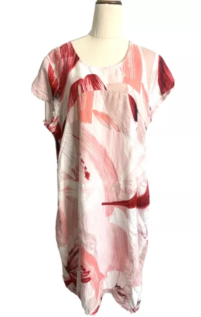 Abel The Label Size 2 Womens Pink And White Floral Shift Boho Dress EUC