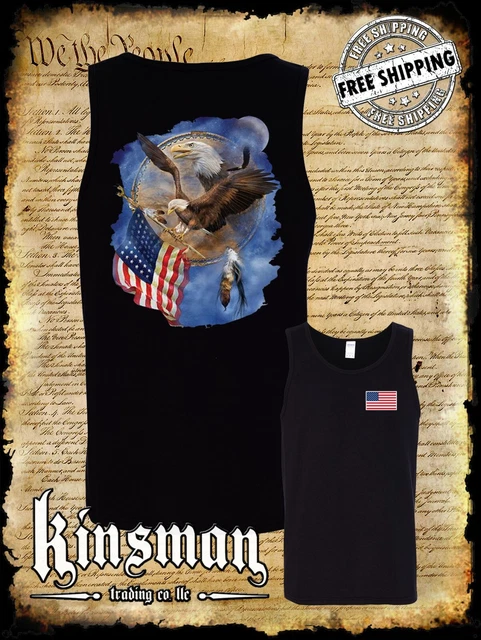 Flight For Freedom Eagle American Flag Dreamcatcher 2-Sided Tank Top T-Shirt