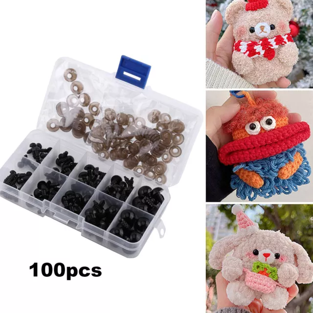 200pcs/Set Safety Animal Eyes For Crochet, 100pcs Crochet Animal Eyes With  100pcs Washers, Diy Doll Making Supplies, Eye Parts For Teddy Bear Plush  Doll (7*9 Mm, 8*10 Mm, 9*12 Mm, 10*13 Mm