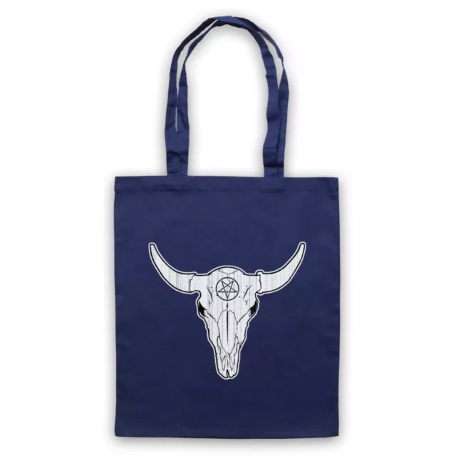 Buffalo Skull Gothic Illustration Horror Pentagram Shoulder Tote Shop Bag