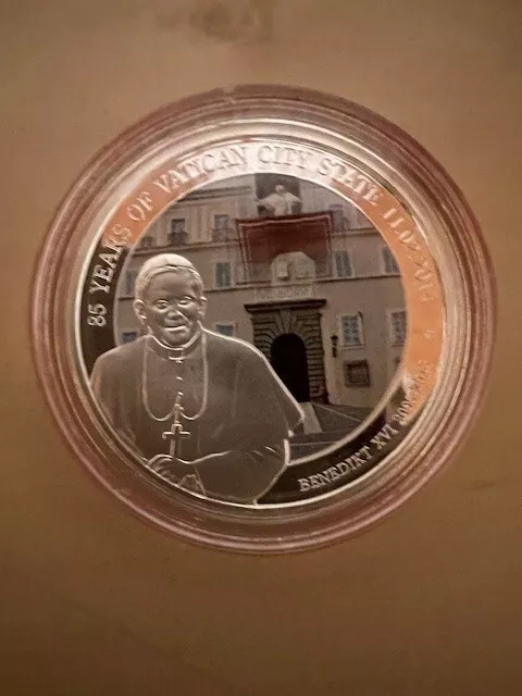 Benin 500 Francs 2014 85 Jahre Vatikanstaat Papst Benedikt XVI. Silber