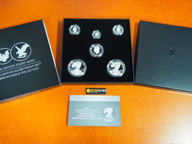 2021 W & S Proof Silver Eagle Limited Edition Proof Set 21Rcn In Ogp