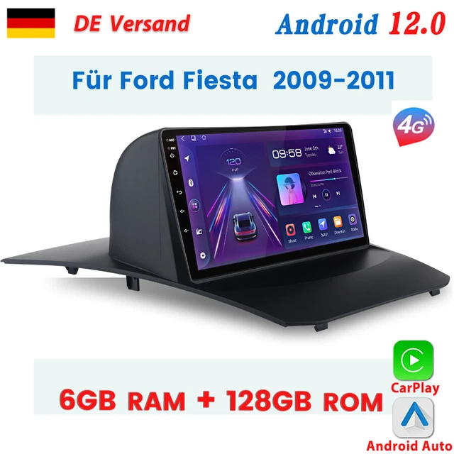 Per Ford Fiesta 2009-2011 Autoradio Carplay Android Auto GPS Navi BT DAB+ 6+128G