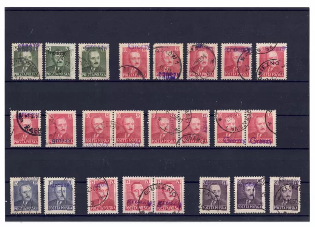 Polen Briefmarken 1950 Groszy Aufdruck kl. Sammlung Präsident gestempelt [2]