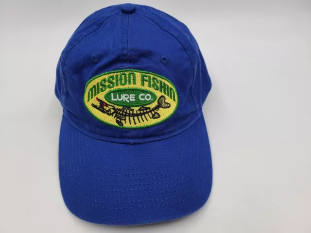 Mission Fishin Lure Co Adjustable Hat Cap Fishing Dad Mom Men Women Blue Yellow