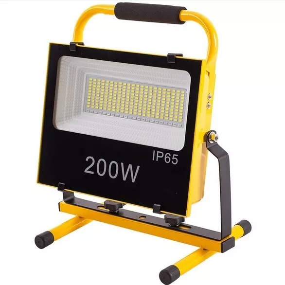 Foco Solar Portatil Led 200 W, Bateria Recargable, Carga Solar, Usb Y Power Bank